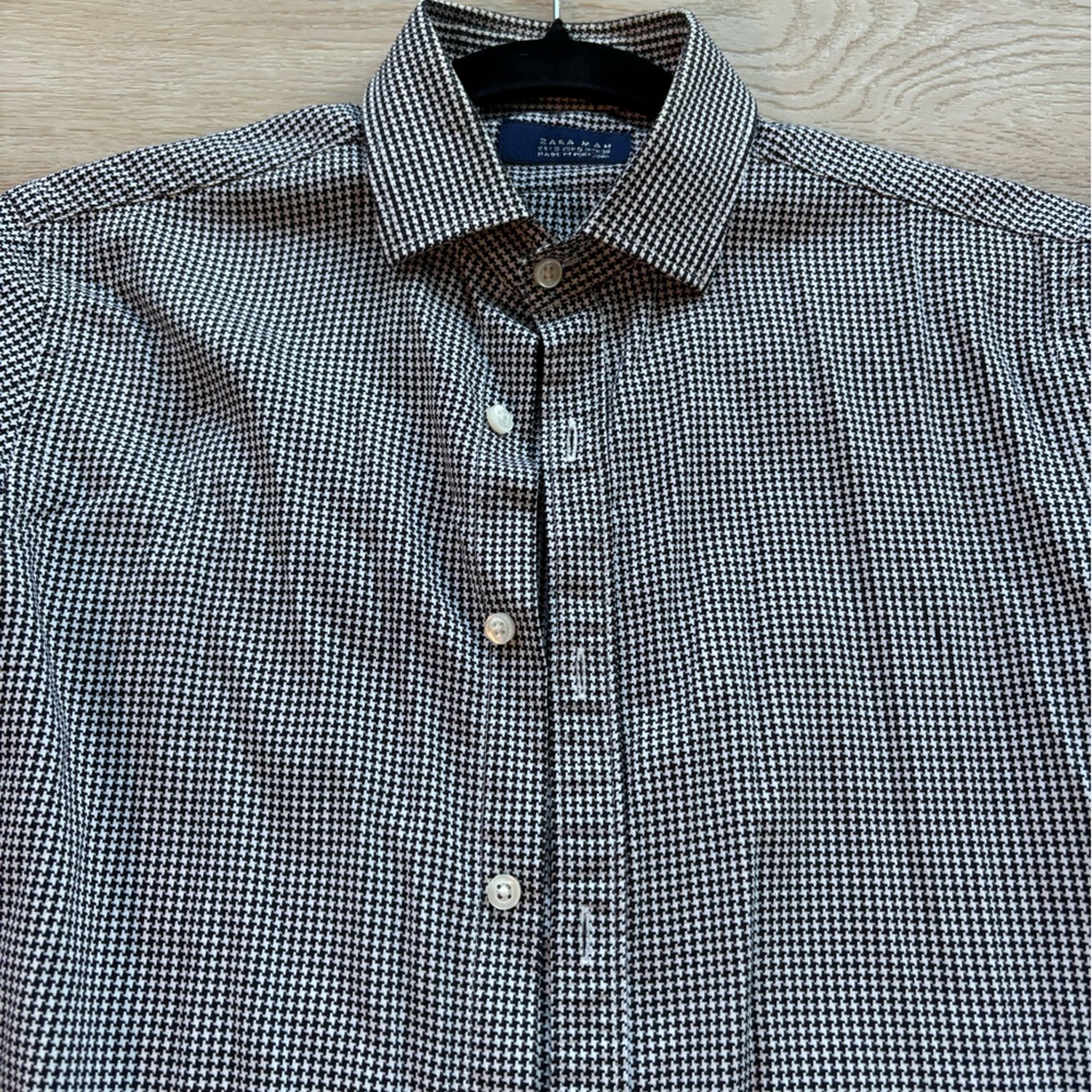 Zara Black and White Checkered Shirt